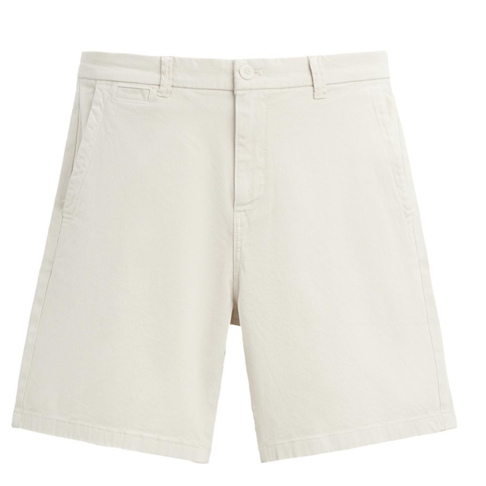 Zara Men's Cream Flat-Front Chino Shorts